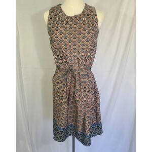 Stella McCartney Womens Orange Blue Geometric Mini Dress Medium